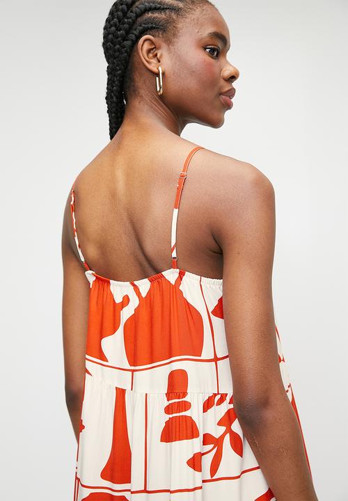 Superbalist - Strappy printed tiered dress - fishy pots