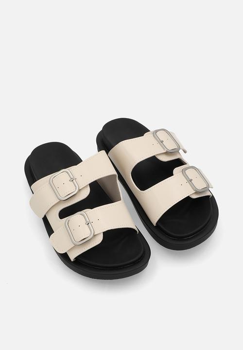 Pop Candy - Double buckle slides - beige