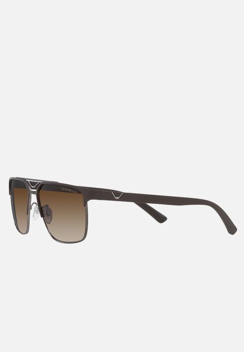Emporio Armani - Emporio Armani 0ea2134 58 modern sunglasses - matte brown/gunmetal