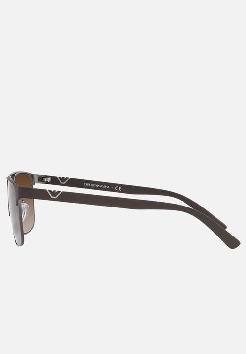Emporio Armani - Emporio Armani 0ea2134 58 modern sunglasses - matte brown/gunmetal