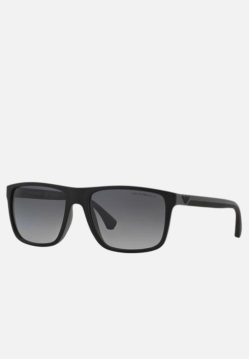Emporio Armani - Polar grey gradient lens with black grey rubber sunglasses 56mm - black