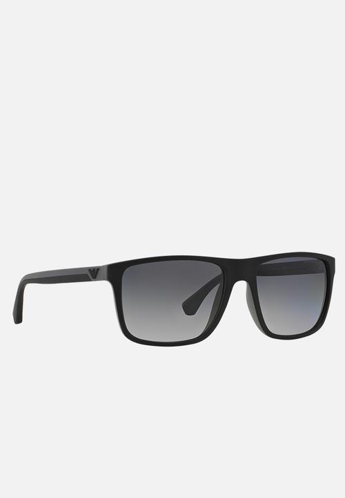 Emporio Armani - Polar grey gradient lens with black grey rubber sunglasses 56mm - black