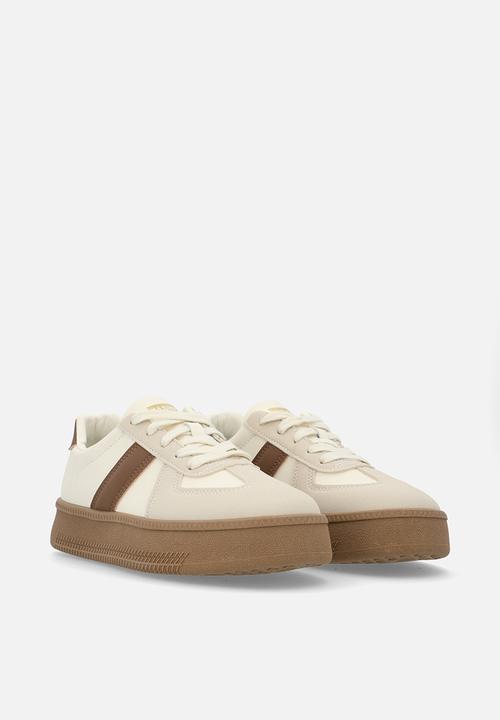 Pop Candy - Platform lace up sneakers - brown & beige