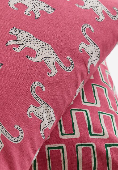 H&M - 2-Pack cotton cushion covers - pink leopards
