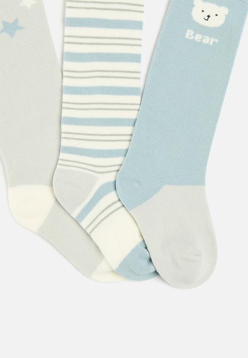 Pop Candy - 3 Pack printed & striped socks-multi
