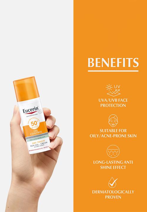 Eucerin - Face Sunscreen Oil Control Gel-Cream Dry Touch, SPF 50+, 50ml