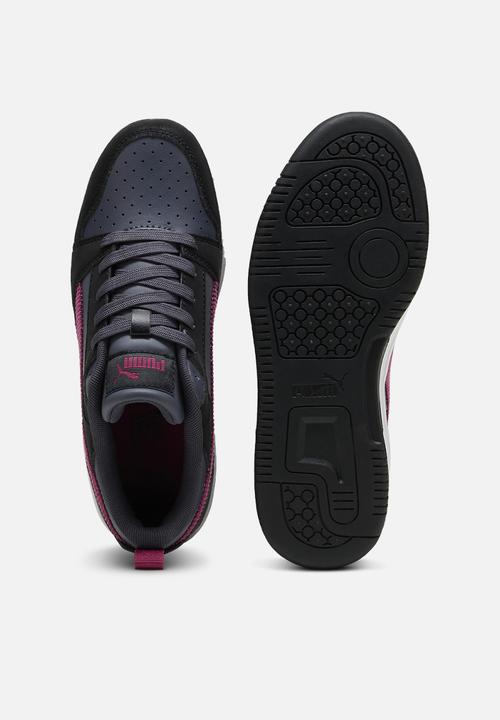 PUMA - Puma Rebound V6 Lo Cord Jr - Puma Black-Magenta Gleam-Galactic Grey