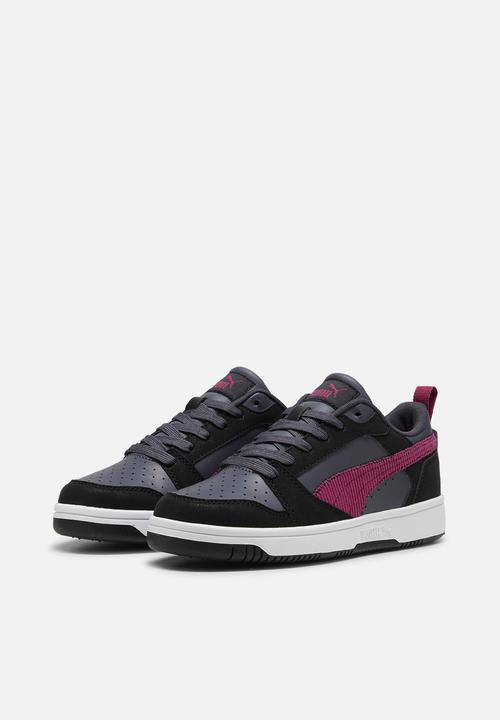PUMA - Puma Rebound V6 Lo Cord Jr - Puma Black-Magenta Gleam-Galactic Grey
