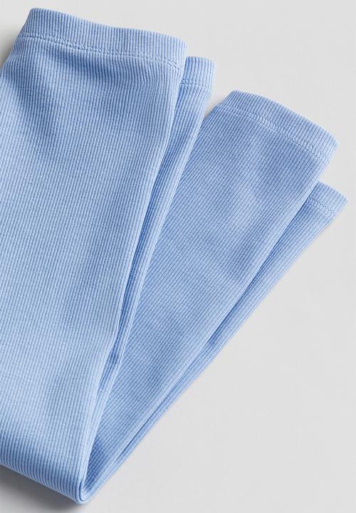 H&M - Ribbed jersey leggings - pastel blue