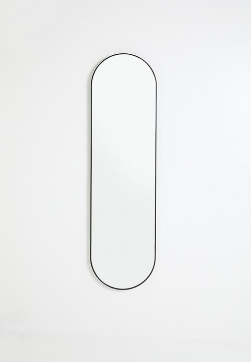 Sixth Floor - Aluminum Framed Full length Pill Mirror - Black