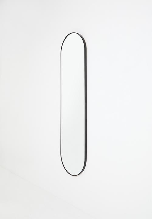 Sixth Floor - Aluminum Framed Full length Pill Mirror - Black