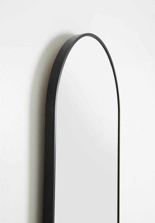 Sixth Floor - Aluminum Framed Full length Pill Mirror - Black