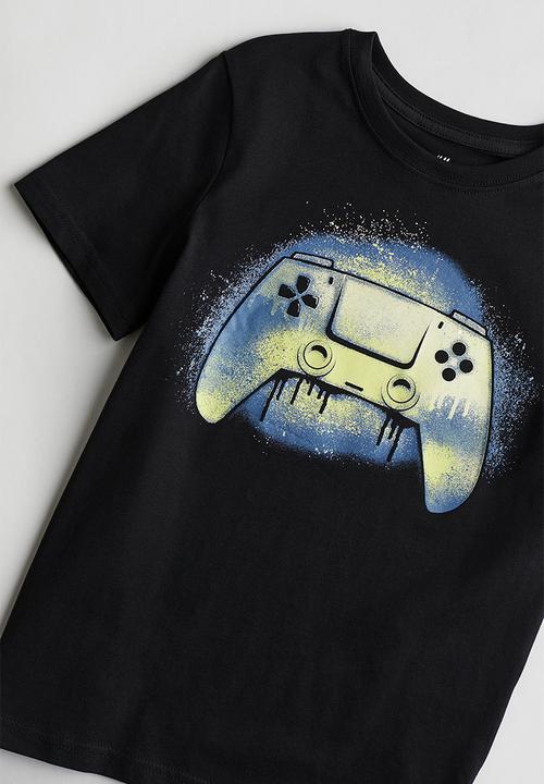 H&M - Printed T-shirt - black game controller 