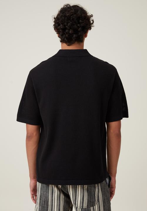 Cotton On - Resort short sleeve polo - jet black