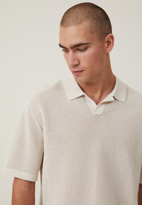 Cotton On - Resort short sleeve polo - bone