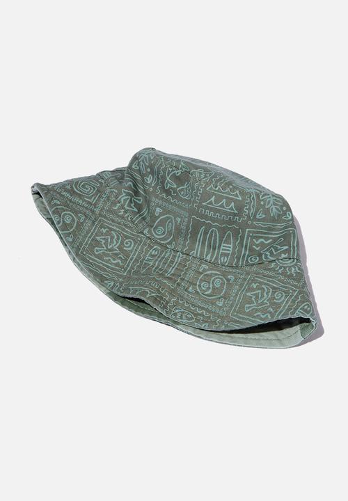Cotton On - Kids reversible bucket hat - swag green/deep sage medi coast