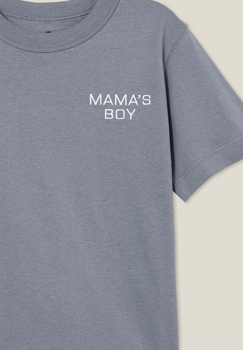 Cotton On - Jonny short sleeve graphic print tee - steel/mama s boy
