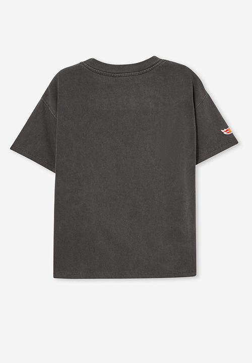 Cotton On - Hot Wheels drop shoulder short sleeve tee - phantom wash 