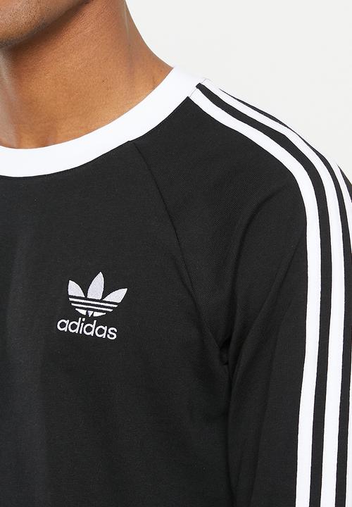adidas Originals - 3 stripe LS tee - black
