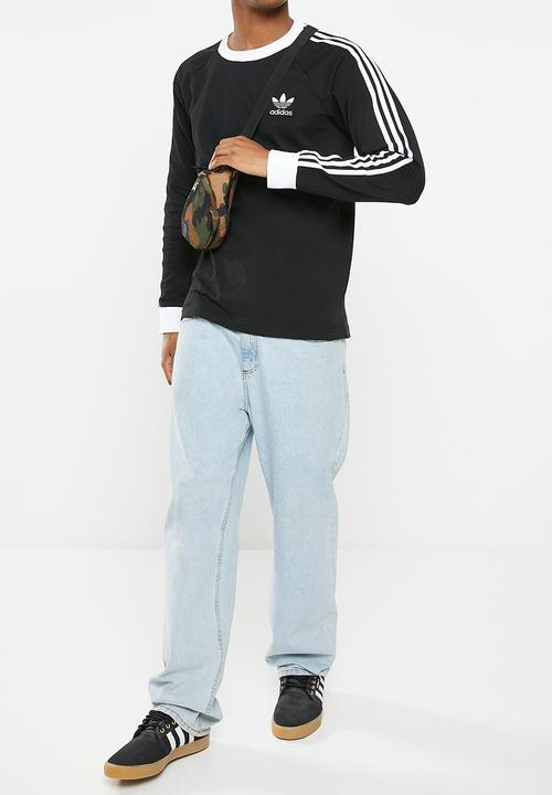 adidas Originals - 3 stripe LS tee - black
