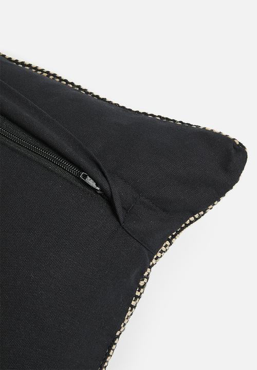 Sixth Floor - Dru woven cushion cover 40x60 - Black