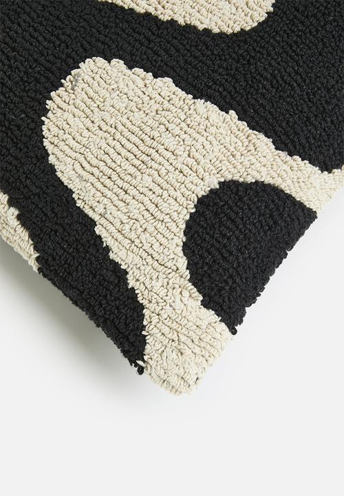 Sixth Floor - Swirl tufted cushion cover - black & neutral