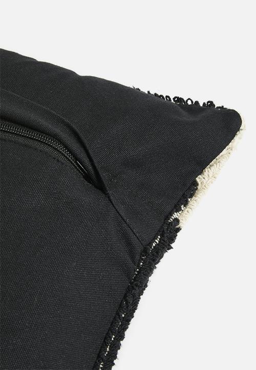 Sixth Floor - Swirl tufted cushion cover - black & neutral