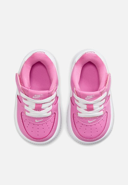 infant white and pink air force 1