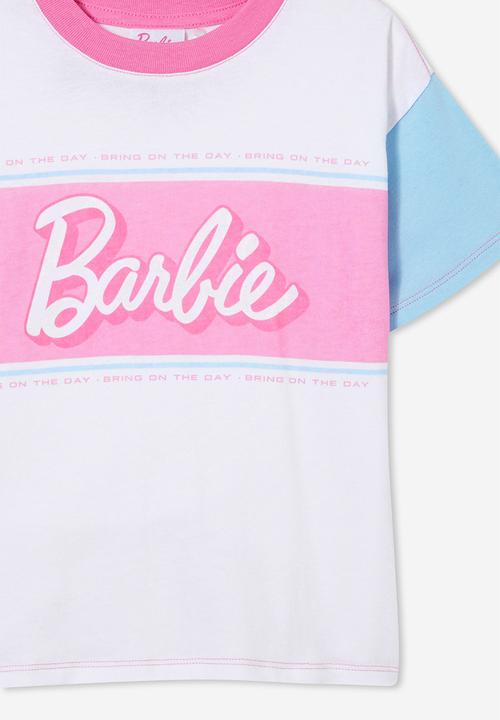 Cotton On - Barbie drop shoulder short sleeve tee - white
