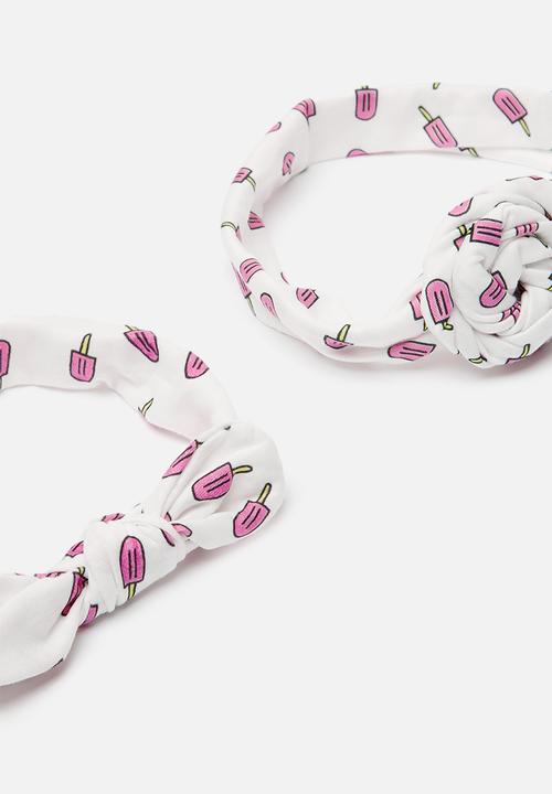 Pop Candy - 2 Pack printed knotted headbands - multi