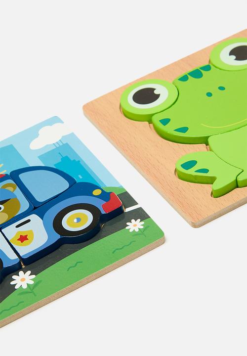 Pop Candy - Wooden frog jigsaw puzzle board - multi