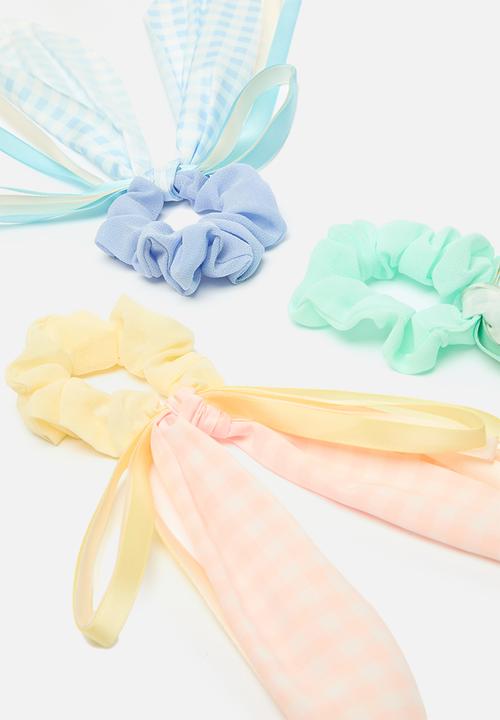 Pop Candy - 3 Pack Gingham scrunchie - multi