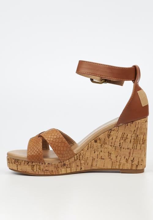 Miss Black - Bordo 1 wedge - camel
