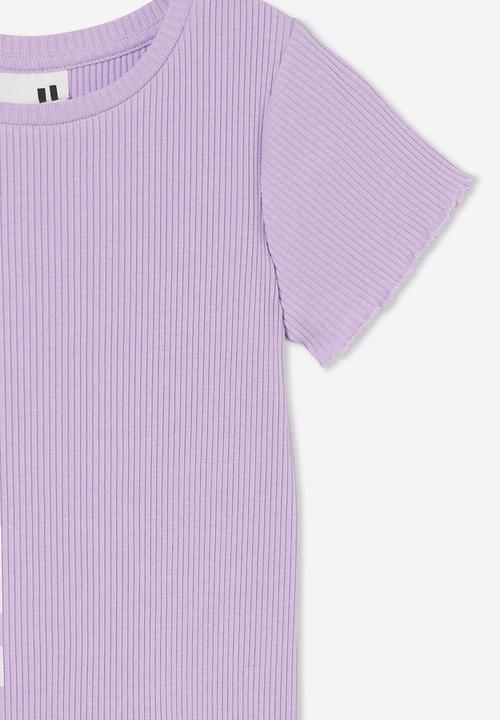 Cotton On - Raya rib baby tee - lilac drop rib