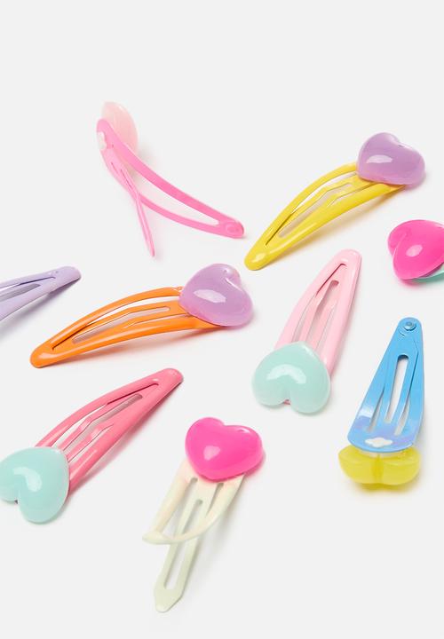 Pop Candy - 10 Piece hair clip set - multi