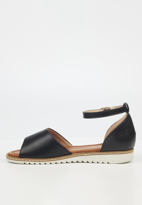 Butterfly Feet - Walnut 2 ankle strap - black