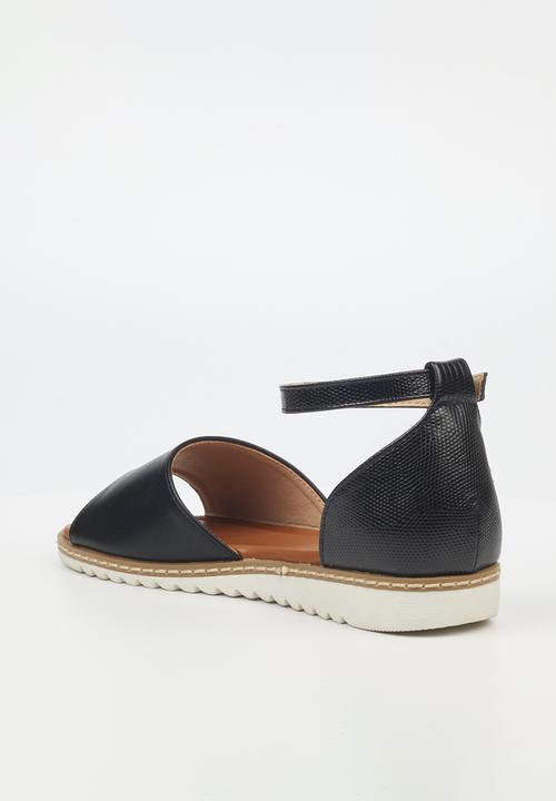 Butterfly Feet - Walnut 2 ankle strap - black