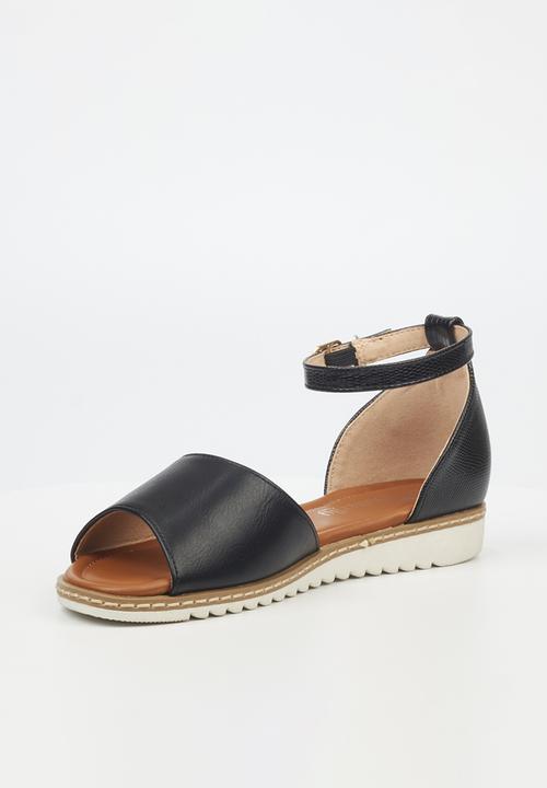 Butterfly Feet - Walnut 2 ankle strap - black