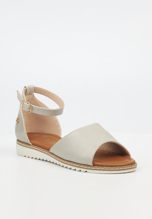 Butterfly Feet - Walnut 2 ankle strap - grey