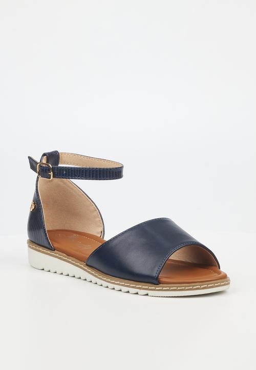Butterfly Feet - Walnut 2 ankle strap - navy