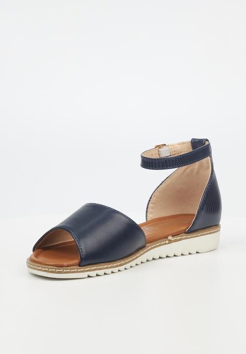Butterfly Feet - Walnut 2 ankle strap - navy
