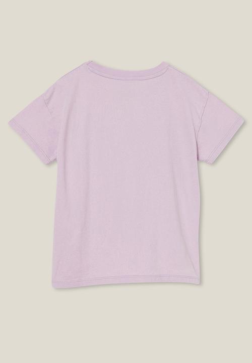 Cotton On - Poppy short sleeve graphic print tee - lilac drop/snow wash