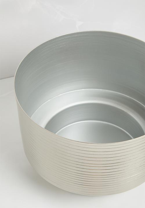 Sixth Floor - Textured Planter Brushed Chrome