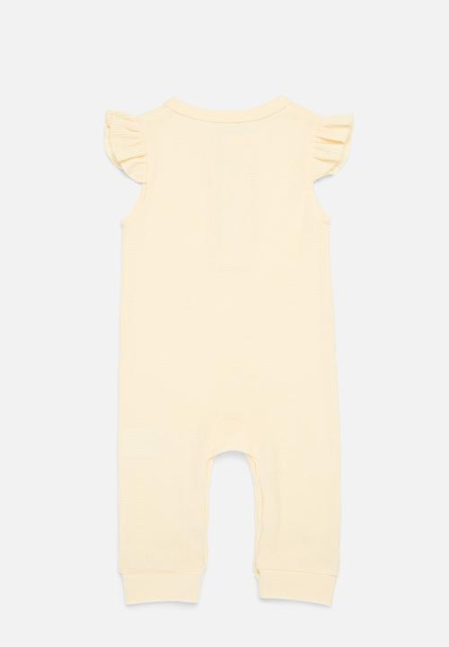 Pop Candy - Frilled buttoned romper - off white