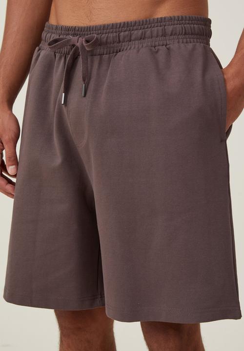 Cotton On - Oversized fleece short - washed chocolate