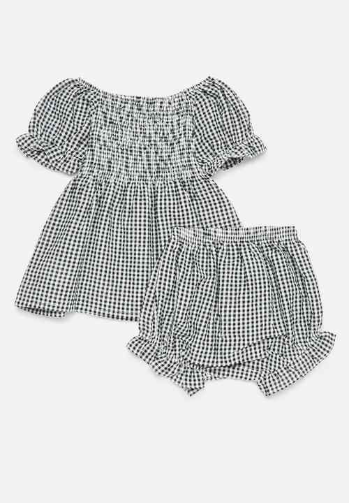Pop Candy - Gingham bloomer dress - black & white