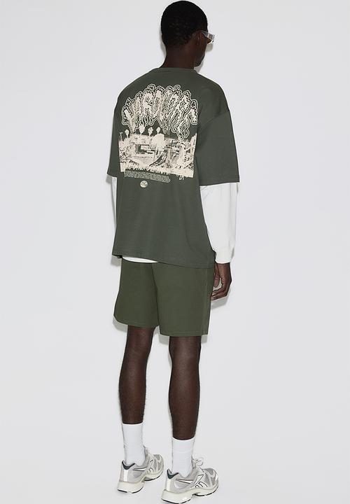 H&M - Regular fit cotton shorts - khaki green
