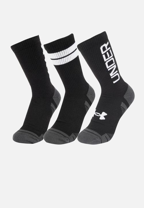 Under Armour - Ua perf tech nov 3pk crew regular - black & white