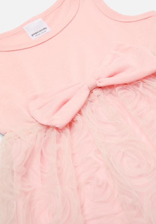 Pop Candy - Bow décor mesh dress - pink