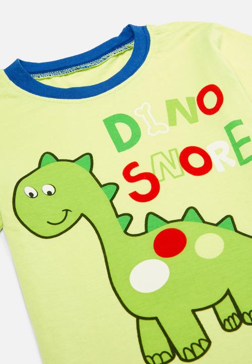 Pop Candy - Dino print pj set - lime green